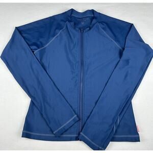 sz 16 Girls Seafolly Long Sleeve Blue , Full Zip Rashguard Swimming Top NWOT